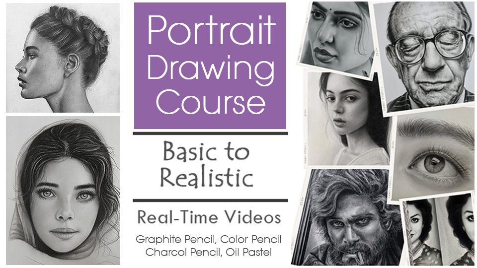 Basics of Portrait Drawing – Lifetime Access – Without Mentorship