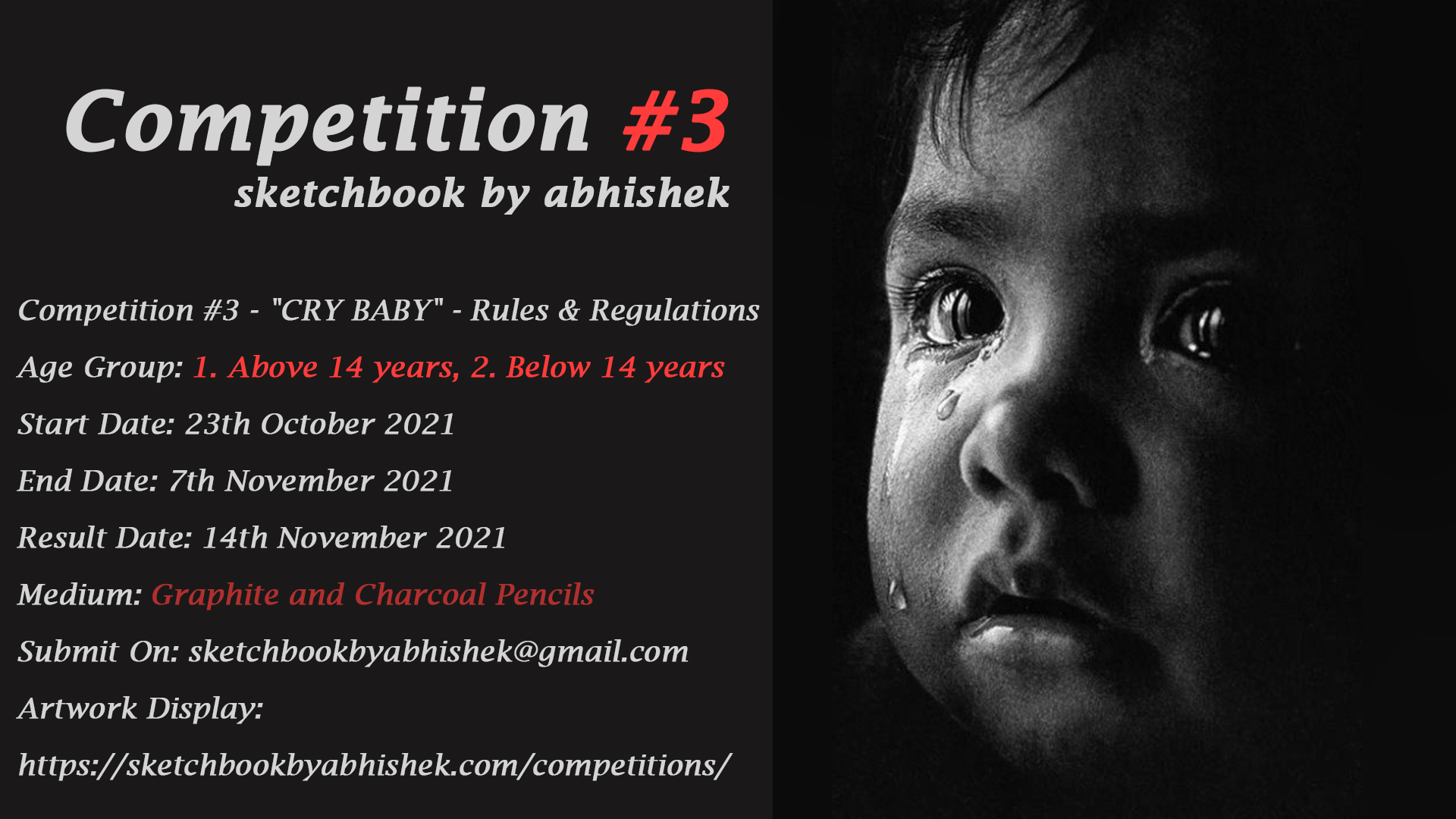 Portrait Competition (Cry Baby ) 3 Sketchbook by Abhishek